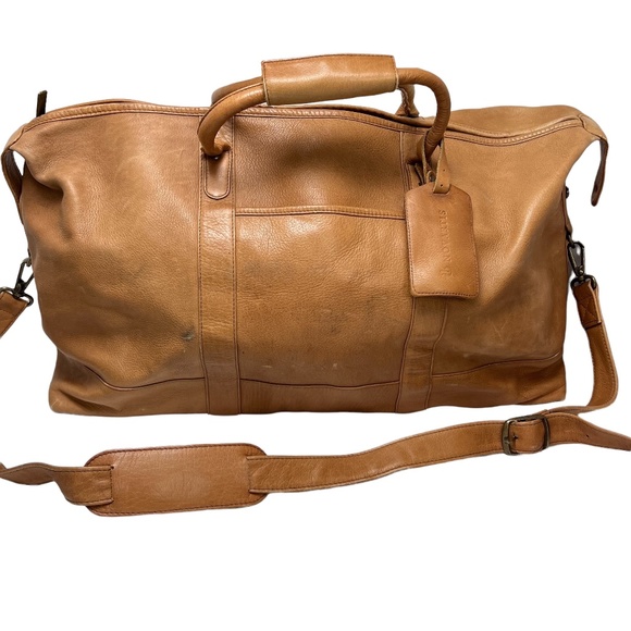 NOVARTIS Genuine Leather WEEKENDER Extra Large Duffle Bag Travel Carry On Tote